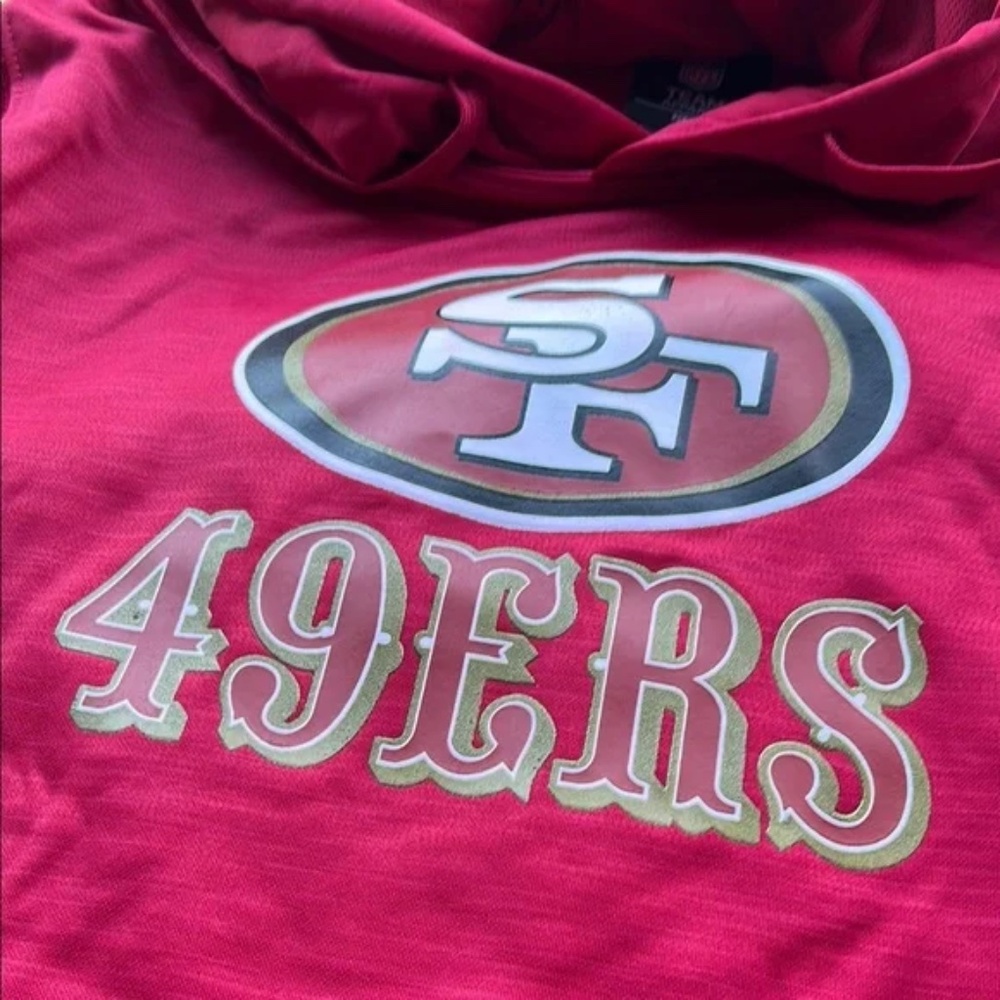 NFL Team Apparel San Francisco 49ers Mens Red Combine Authentic Hoodie Small - Picture 2 of 5
